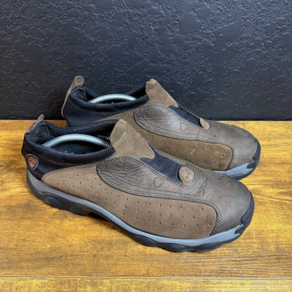 Timberland 79100 Brown Leather Hiking Slip-On Shoes Mens 11M